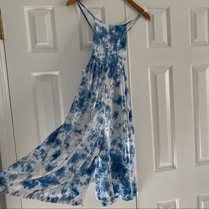 Tucker + Tate NORDSTROM Girls Jumpsuit Blue Large L 10-12 Tie Dye Wide Leg.
